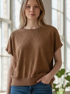 Women's Unbranded Brown Short Sleeve Tee M